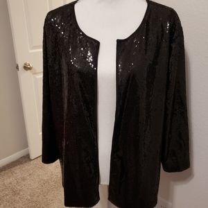 Plus Women's Jessica London Black Sequince Jacket